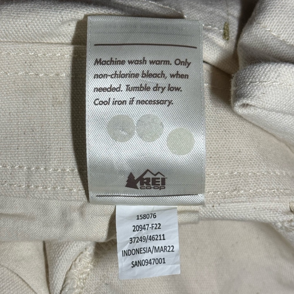 REI Co-op Overalls Women’s Trailsmith Canvas Size 6 Cream Double Knee Bibs Gorp - Picture 10 of 10